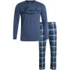 imageLucky Brand Mens Pajama Set  2 Piece Long Sleeve Crewneck Mens Shirts and Flannel Lounge Pants  Cozy Pajama Pants Set SXLVintage IndigoVintage Indigo Print