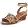 imageLucky Brand Womens Modessa Ankle Strap Heeled SandalGold Platino