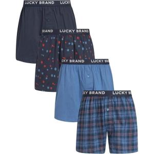 imageLucky Brand Boxers for Men  4 Pack Knitted Mens Underwear with Functional Fly  Classic Mens Boxers SXXLIndigoMood