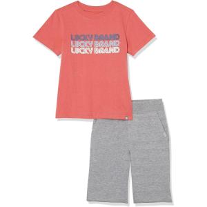 imageLucky Brand Boys 2 Pieces Short SetMineral RedHeather
