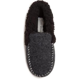 imageLucky Brand Boys Faux Wool Aline House Shoes for Kids Memory Foam SlippersBlackBlack