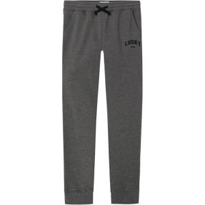 imageLucky Brand Boys Pullon Fleece Jogger Sweatpant Drawstring ClosureVintage Dark Grey Heather