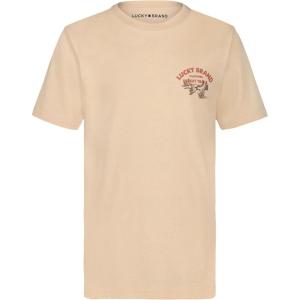 imageLucky Brand Boys Short Sleeve Graphic Crew Neck TShirt Soft Comfortable Relaxed FitDesert Trails Mellow Buff