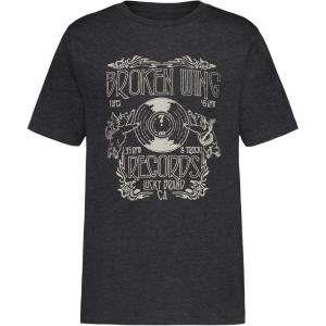 imageLucky Brand Boys Short Sleeve Graphic Crew Neck TShirt Soft Comfortable Relaxed FitRecord Label Dark Grey