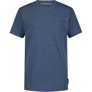 imageLucky Brand Boys Short Sleeve Slub Pocket Crew Neck TShirt Soft Comfortable Relaxed FitDark Denim Heather