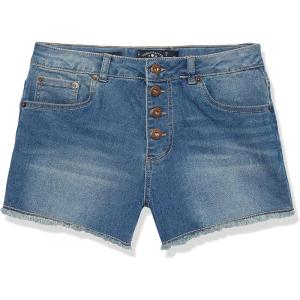 imageLucky Brand Girls Cuffed Jean Shorts Stretch Denim with 5 Pockets Mid to High Rise WaistAda High Waist
