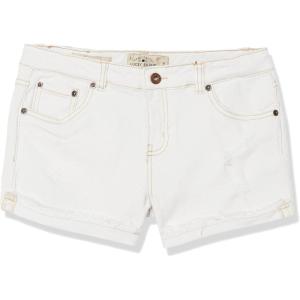 imageLucky Brand Girls Cuffed Jean Shorts Stretch Denim with 5 Pockets Mid to High Rise WaistRonnie White