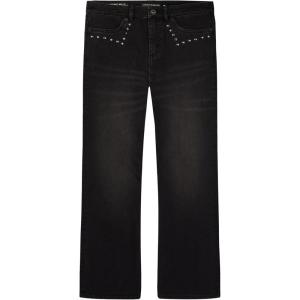 imageLucky Brand Girls High Rise Wide Flare Stretch Denim Jean Zipper Fly ampamp Button ClosureFaded Black