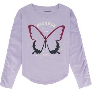 imageLucky Brand Girls Long Sleeve Graphic TShirt Tagless Cotton Tee with Fun DesignsPastel Lilac Dreamer