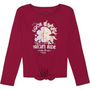 imageLucky Brand Girls Long Sleeve Graphic TShirt Tagless Cotton Tee with Fun DesignsRed Plum