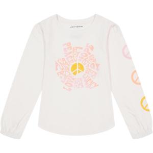 imageLucky Brand Girls Long Sleeve Graphic TShirt Tagless Cotton Tee with Fun DesignsWhisper Peace