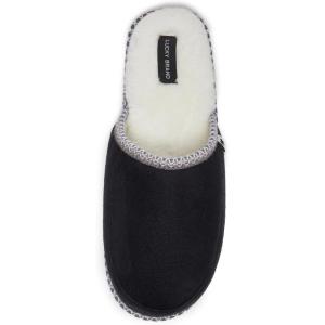 imageLucky Brand Memory Foam Rubber Sole Scuff Bedroom Slipper  Soft Comfy Mens Slippers  IndoorOutdoor Mens House SlippersBlack