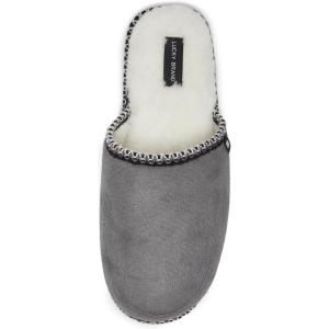 imageLucky Brand Memory Foam Rubber Sole Scuff Bedroom Slipper  Soft Comfy Mens Slippers  IndoorOutdoor Mens House SlippersGrey