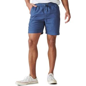 imageLucky Brand Mens 7quot Pull Up Linen ShortDark Denim