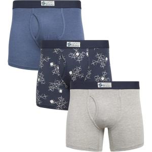 imageLucky Brand Mens Boxer Briefs  3 Pack Soft Stretch Casual Mens Underwear with Functional Fly Pouch Boxers S2XLIndigoGreyPrint