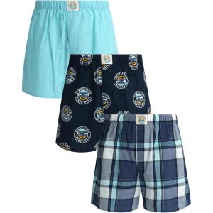 imageLucky Brand Mens Boxer Shorts  3 Pack Woven Cotton Boxers for Men with Functional Fly  Lightweight Mens Underwear BoxersPlaidMood IndigoSea Angel