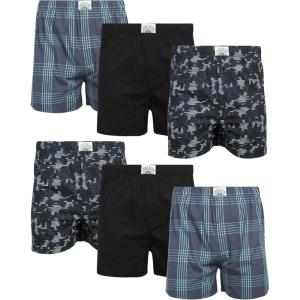 imageLucky Brand Mens Boxer Shorts  6 Pack Relaxed Fit Cotton Boxers with Functional Fly and Elastic Waistband Sizes SXLBlueBlackPalm