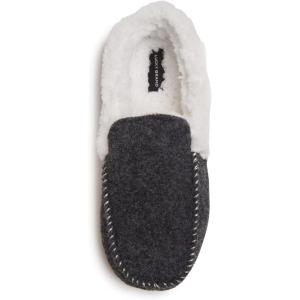 imageLucky Brand Mens Faux Wool Sherpa Lined SlipperBlackWhite