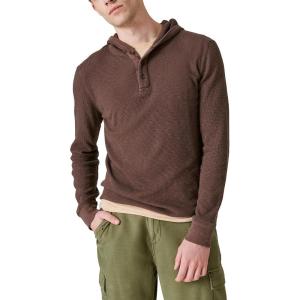 imageLucky Brand Mens Garment Dye Thermal HoodleySeal Brown