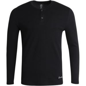 imageLucky Brand Mens Henley Shirt  Long Sleeve Waffle Knit Cotton Henley Thermal Shirt  Undershirts for MenJet Black