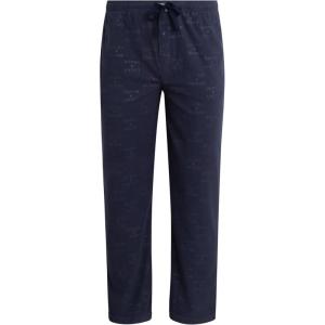 imageLucky Brand Mens Lightweight Plaid Fleece Pajama PantsMood Indigo With Embossed Logo