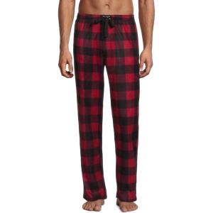 imageLucky Brand Mens Lightweight Plaid Fleece Pajama PantsRed Print