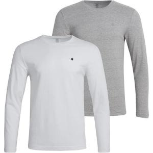 imageLucky Brand Mens Long Sleeve Tee Shirts  2 Pack Soft Crewneck Cotton Tees for Men  Lightweight Mens Shirts for LayeringWhiteHeather Grey