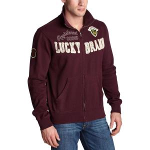 imageLucky Brand Mens Long Sleeve Track JacketAntique Burgandy