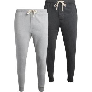 imageLucky Brand Mens Pajama Pants  2 Pack Micro Suede Knit Bottom Joggers for Men with Side Pocket  Mens Lounge Pants SXLCharcoal HeatherGrey Heather