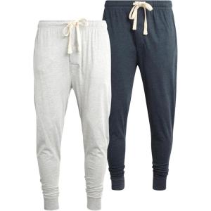 imageLucky Brand Mens Pajama Pants  2 Pack Micro Suede Knit Bottom Joggers for Men with Side Pocket  Mens Lounge Pants SXLIndigoHeather Grey