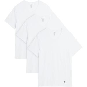 imageLucky Brand Mens Undershirt  3 Pack Basic Short Sleeve TShirts  Cotton Crewneck and VNeck Undershirts for Men SXLAll White Vneck