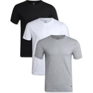 imageLucky Brand Mens Undershirt  3 Pack Basic Short Sleeve TShirts  Cotton Crewneck and VNeck Undershirts for Men SXLBlackWhiteGrey Crew