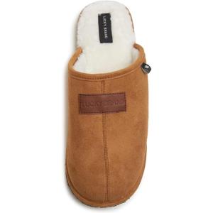 imageLucky Brand MicroSuede Scuff Indoor Slippers for Men with Plush LiningTan