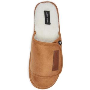 imageLucky Brand MicroSuede Scuff Indoor Slippers for Men with Plush LiningTan Flap