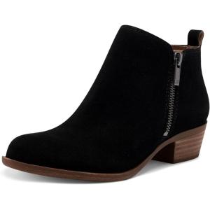 imageLucky Brand Womens Basel Ankle BootieBlackNatural Oiled Suede