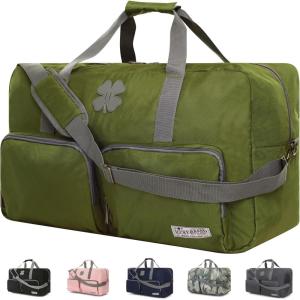 imageLucky Travel Duffel Bags 85L Gym Bag Travel Bag ampamp Large Duffle Bag for Men Foldable Overnight Weekender Bags for Women ampamp Men with Adjustable Shoulder Strap BlackLoden Green