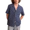 imageLucky Brand Mens Short Sleeve Eyelet Camp Collar ShirtBlue Embroidery