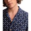 imageLucky Brand Mens Short Sleeve Eyelet Camp Collar ShirtBlue Embroidery