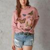 imageLucky Brand Womens Butterfly Floral Motif PulloverAntler