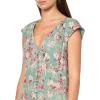 imageLucky Brand Womens Cinched Pleated Button Down Midi DressGreen Floral