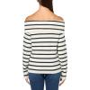 imageLucky Brand Womens Cloud Soft Off The Shoulder SweaterCadet Navy Multi Stripe
