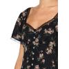 imageLucky Brand Womens Lace Trimmed Short Sleeve Midi DressBlack Floral