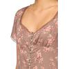 imageLucky Brand Womens Lace Trimmed Short Sleeve Midi DressTaupe Floral