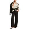 imageLucky Brand Womens Notch Neck PulloverTofuBlack Stripe