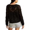 imageLucky Brand Womens Pointelle V Neck PulloverDark Black