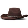 imageLucky Brand Womens Ranger Hat  Wide Brim  Felt  Rancher  Americana  Western Inspired  Classic  Fashion  CowboyCowboy W Beaded Band  Brown