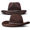imageLucky Brand Womens Ranger Hat  Wide Brim  Felt  Rancher  Americana  Western Inspired  Classic  Fashion  CowboyCowboy W Beaded Band  Brown