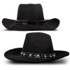 imageLucky Brand Womens Ranger Hat  Wide Brim  Felt  Rancher  Americana  Western Inspired  Classic  Fashion  CowboyCowboy W Turquosie Band  Black