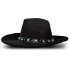 imageLucky Brand Womens Ranger Hat  Wide Brim  Felt  Rancher  Americana  Western Inspired  Classic  Fashion  CowboyCowboy W Turquosie Band  Black