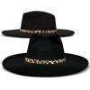 imageLucky Brand Womens Ranger Hat  Wide Brim  Felt  Rancher  Americana  Western Inspired  Classic  Fashion  CowboyRanger W Leopard Band  Black